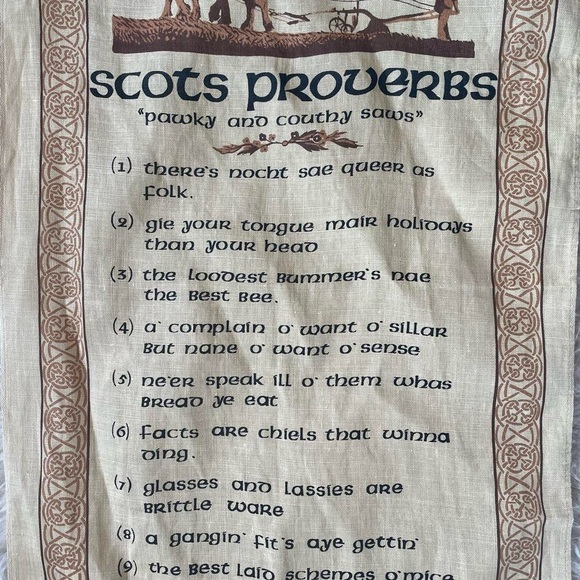 Scots Proverbs Linen tea towel by Linanne - Picture 2 of 5